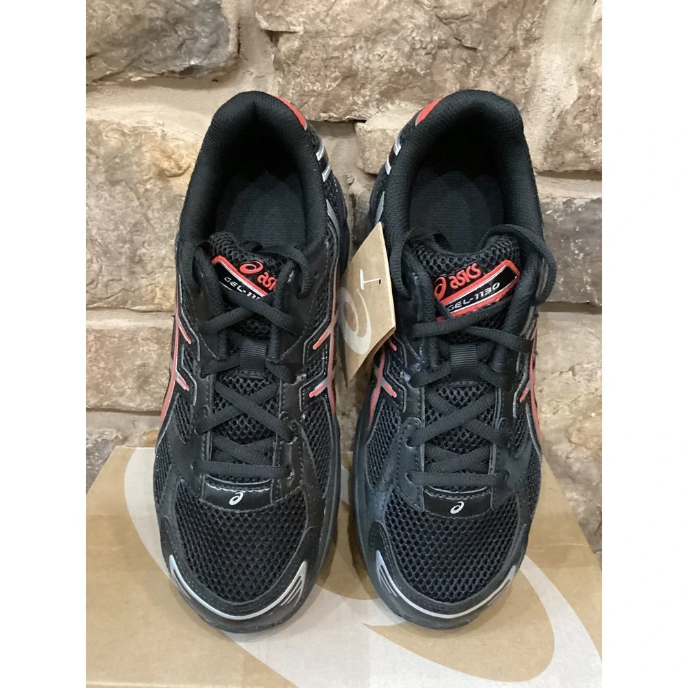 ASICS GEL-1130 GS Big Kids Running Shoes Black Classic Red  Size 7Y New